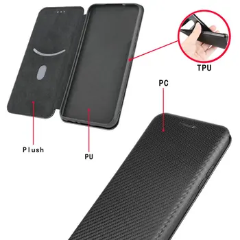 Pentru Cazul LG K61 K51 Flip Cover pentru LG Q70 Q61 Q51 K31 K61 K51 K40S K50S K41S K51S Fibra de Carbon Portofel Caz pentru LG G8S V60 ThinQ