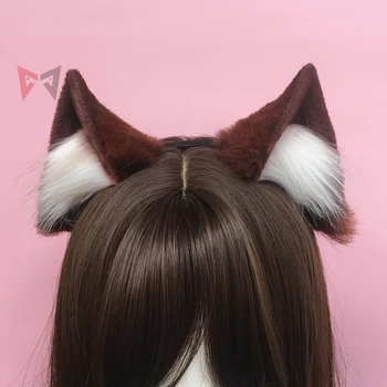 MMGG Noi NEKOPARA Cosplay Maro Inchis Pisica Neko Fox Urechi de Păr Hoop Bandă Kc Lolita Mână de Lucru Costum Accesorii