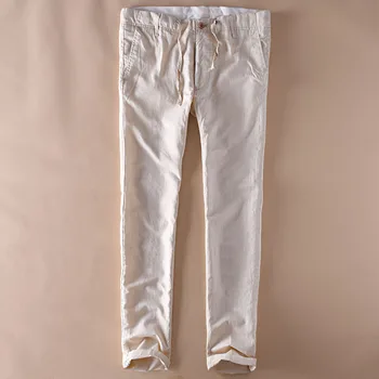 2019 Vara Mens Classic Slim Fit Direct Pantaloni Talie Elastic Alb Pur Pantaloni cu mai Multe Buzunare Barbati Pantalon Casual Streetwear XXXL