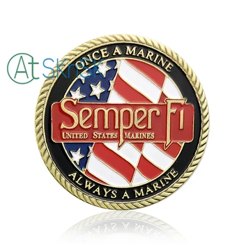 1/3/5/10buc US Marine Corps Provocare Monede Semper Fidelis O Dată pe Marin Întotdeauna Un Marin Onoare, Curaj, Angajament USMC Monede