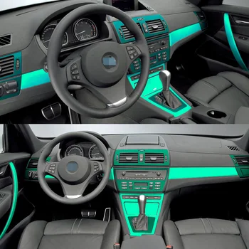 Pentru BMW X3 E83 2003-2010 Interior Panou de Control Central Mânerul Ușii 3D/5D Fibra de Carbon Autocolante, Decalcomanii Auto styling Dotari