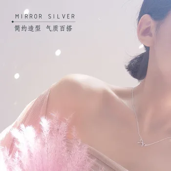 XIYANIKE New Sosire Argint 925 Drăguț Bowknot Zirconiu CZ Clavicula Lanț Colier de la Modă la Modă Pentru Femei, Cadou