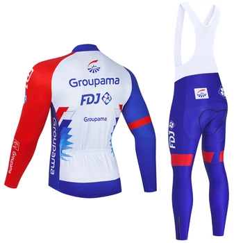 Iarna 2021 ECHIPA FDJ CICLISM Jersey pantaloni biciclete Îmbrăcăminte Ropa Ciclismo MENS thermal fleece 20D Pro CICLISM jersey Maillot
