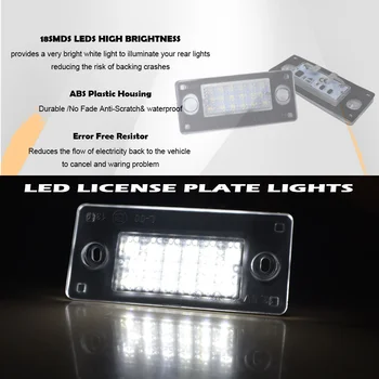 Nici o Eroare LED-uri Spate cu Numărul de Înmatriculare Lumini pentru Audi A3 A4 S4 RS4 B5 Alb Styling Auto Lampi