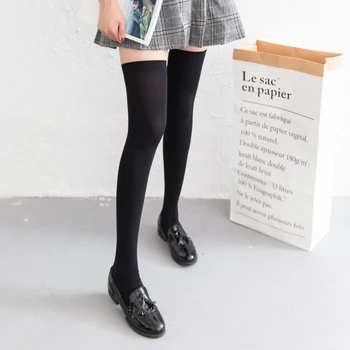 Japoneze Kawaii Femei Ciorapi Sexy, Peste Genunchi Elasticitate Mare Șosete Lungi Negru Alb Drăguț Elevii de Școală Pentru că