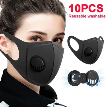 Bărbați Femei Lavabil Masca Anti PM2.5 Față de Gura de Respirat Negru Respirabil Supapa Masca Filtru 3D de Gura Masca de Acoperire