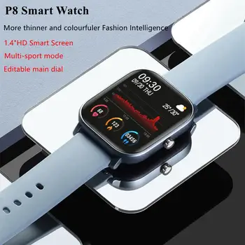 Digital Ceas Inteligent P8 Bărbați Femei 1.4 inch Ecran Tactil Complet de Fitness Tracker Monitor de Ritm Cardiac IP67 rezistent la apa de Sport SmartBand