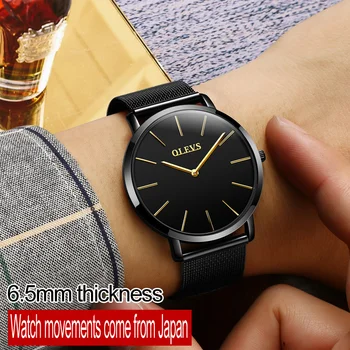 Ceasuri barbati OLEVS Moda Sport cuarț ceas din Oțel Inoxidabil Plasă de Brand Bărbați Ceasuri Ultra subțire Ceas de mână Pentru băiat 2018 noi