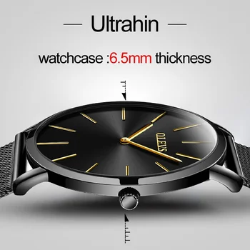 Ceasuri barbati OLEVS Moda Sport cuarț ceas din Oțel Inoxidabil Plasă de Brand Bărbați Ceasuri Ultra subțire Ceas de mână Pentru băiat 2018 noi