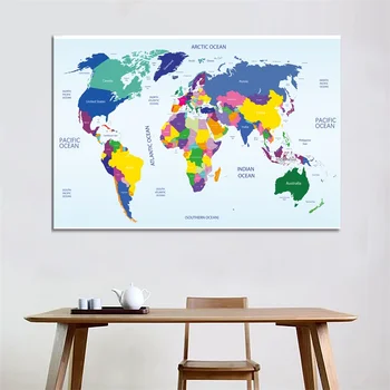 Colorate Non-țesute Harta Lumii 150x100cm Țară Placa Harta pentru Birou si Scoala Educație Decor de Perete Poster