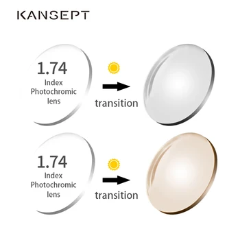 KANSEPT 1.74 Index Fotocromatică Gri / Maro Asferice baza de Prescriptie medicala Brand Rășină Lentile Anti-orbire UV Reflecta Ochelari Lentile