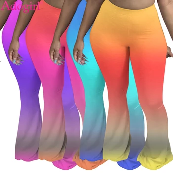 Adogirl Schimbarea Culorii Mare Flare Pantaloni pentru Femei de Moda Casual Clopot Fund Dresuri 2020 Toamna Picior de sex Feminin Pantaloni Tăiate