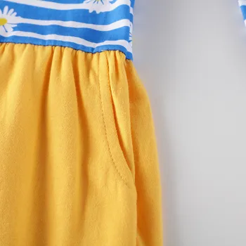 Craciun Fete Dress Copilul de Primavara Toamna cu Maneci Lungi Desene animate Bumbac cu Flori Imprimate