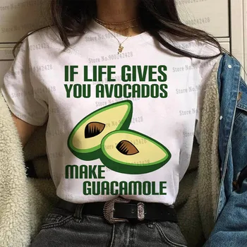Moda Drăguț amuzant de Avocado tricou femei creative scrisori Teuri Avocado sport graphic T-shirt Harajuku Crăciun Fericit Topuri