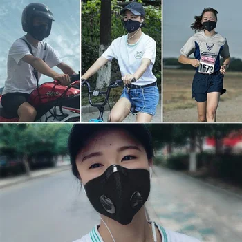 Masca de Fata cu bicicleta cu Filtre de PM 2,5 Anti-Poluare Mascarillas Carbon Activat Respirație Supapa de Biciclete Gura Capace de Respirat