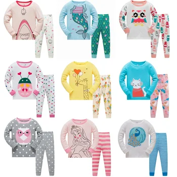 Animale Copil Pijamale Fete Costume 3 4 5 6 7 8 ani Haine Copii Seturi de Haine de Fata seturi de Tricouri, Pantaloni de Pijamale din Bumbac