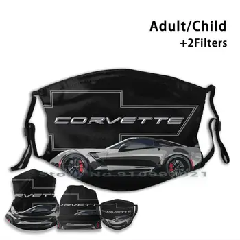 Negru Grand Sport Corvette C7 Lavabile Refolosibile Gura Masca De Fata Cu Filtre Pentru Copil Adult Chevrolet El Camino Impala Monte