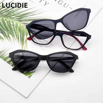 LUCIDIE 2020 Primăvară ochelari de Soare de Designer pentru Femei de Înaltă Calitate Ochelari de Soare Ochi de Pisica Ultem Ochelari de vedere Magnetic Piesa de Prindere Ochelari