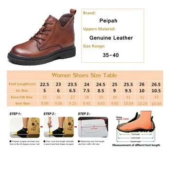 PEIPAH 2020 Femei Platforma Glezna Cizme Femei din Piele Pantofi pentru Femei Dantelă sus Cizme de Cauciuc Femei Toamna Retro Fund