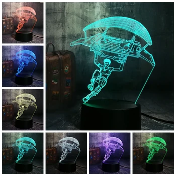 Misto de NOI Battle Royale Joc TPS PUBG Parasuta Lampa de Masa 3D LED 7 Culori Lumina de Noapte Copil, Copii, Lumina Decor de Crăciun Băiat lampa