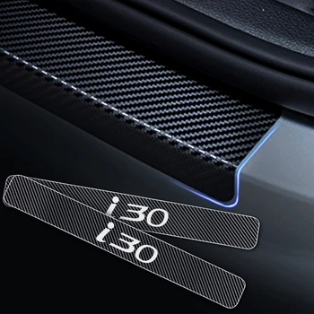 Masina Pragului de Ușă Protector de Uzură Pentru Hyundai I30 4D Fibra de Carbon de Vinil Autocolant pragului de Ușă garda de Interior Accesorii de Interior 4buc
