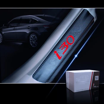 Masina Pragului de Ușă Protector de Uzură Pentru Hyundai I30 4D Fibra de Carbon de Vinil Autocolant pragului de Ușă garda de Interior Accesorii de Interior 4buc