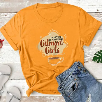 Fetele Gilmore Grafic T Shirt pentru femeie T-shirt Liber Camiseta Mujer O-neck Maneca Scurta Tricou din Bumbac pentru Femei Casual Tricou Femme