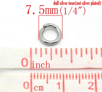 8Seasons 304 din Oțel Inoxidabil Deschis Sari Inele Constatările Rotund Culoare Argintie DIY Face Bijuterii Accesorii 6mm-15mm, 200-1000PCs