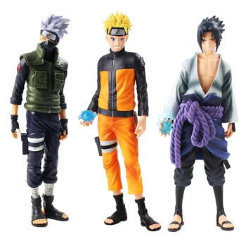 3styles Anime Naruto Cifre Uzumaki Naruto Sasuke Uchiha Hatake Kakashi PVC figurina de Colectie Model Jucarii Cadou Pentru Copii