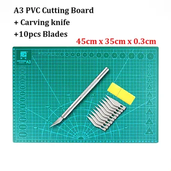 A3 PVC 45*30cm Auto-Vindecare Tăiere Mat Material Piele Ambarcațiuni de Hârtie w/ cuțit față-verso de Vindecare Tăiere Bord Instrumente DIY