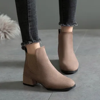 Casual Pantofi Femeie 2021 NOI Cizme de Iarna pentru Femei realizate din piele de Căprioară de iarnă negru cizme Femei Ghete Femei Doamnelor Pantofi Botas Mujer