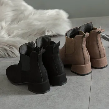 Casual Pantofi Femeie 2021 NOI Cizme de Iarna pentru Femei realizate din piele de Căprioară de iarnă negru cizme Femei Ghete Femei Doamnelor Pantofi Botas Mujer