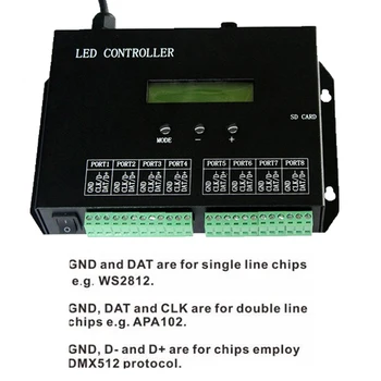 H803SA Led Programabile Pixel Controller Software pentru PC 8192 Pixeli Lucra Cu Controler DMX 8port Stand-Alone SD Card Controler