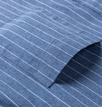 Supradimensionat Tricou cu Dungi, Carouri din Bumbac cu Mânecă Lungă Cămăși pentru Bărbați de Înaltă calitate de Culoare Filare Business Casual Haine Retro