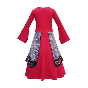 2020 Mulan Costum Pentru Teen Fată Rochie de Moda Copil de Imprimare Tabard Cosplay Rochie pentru Copii Petrecere Deghizare Tunica Haine 8 10T