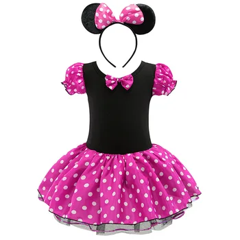 Minnie Mickey Rochie Fete Copii Balet Tutu Dress Desene animate pentru Copii Mouse-ul de Costum si Bentita Copii de Crăciun, Ziua de naștere Haine de Petrecere