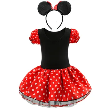 Minnie Mickey Rochie Fete Copii Balet Tutu Dress Desene animate pentru Copii Mouse-ul de Costum si Bentita Copii de Crăciun, Ziua de naștere Haine de Petrecere