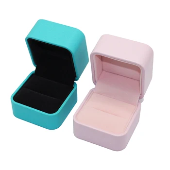 Piele de înaltă calitate cutie de inel Piff Catifea Bijuterii Afișa caseta Cercei Inel cutie de depozitare de înaltă calitate, de culoare roz, albastru