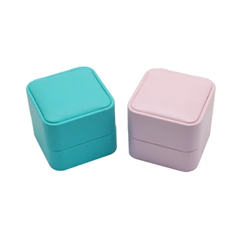 Piele de înaltă calitate cutie de inel Piff Catifea Bijuterii Afișa caseta Cercei Inel cutie de depozitare de înaltă calitate, de culoare roz, albastru