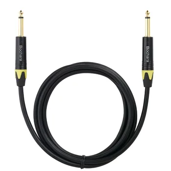 Bochara 1/4 Inch 6,35 mm TS la 6,35 mm TS Chitara instrument Cablu OFC Cablu Audio Folie+Împletite Ecranat 5Pack