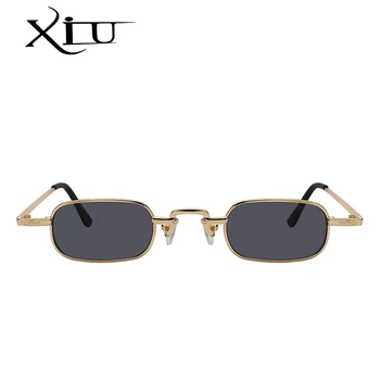 XIU Epocă ochelari de Soare Femei Bărbați Dreptunghi Ochelari de Designer de Brand Mici Retro Nuante de Galben, Roz ochelari de soare ochelari de Soare