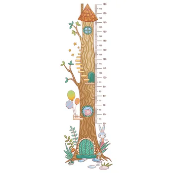 Desene animate Grafic de Creștere Înălțime Măsură de Autocolante de Perete Copil de Cameră Decor Copac Animal de Casa de Copii de Grădiniță Acasă Decorare Tapet