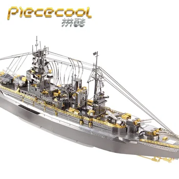 Piececool 3D Metal Puzzle bărci modele NAGATO CLASA BATTLESHIP DIY Tăiere cu Laser Puzzle-uri Puzzle Model Pentru Adulți Jucarii Copii