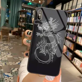 CUTEWANAN stil Chinezesc Dragon Bling Drăguț Caz Telefon din Sticla Temperata Pentru iPhone 11 XR Pro XS MAX 8 X 7 6S 6 Plus SE 2020 caz