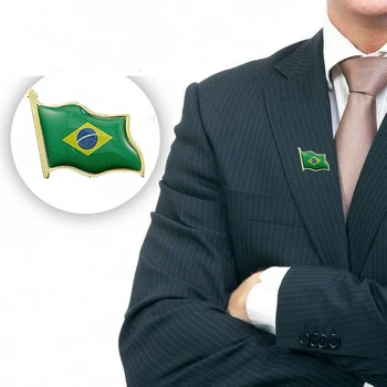10BUC Brazilia Flag Broșă Pin pentru Rucsaci Insigne pentru Haine Saci Brosa Set