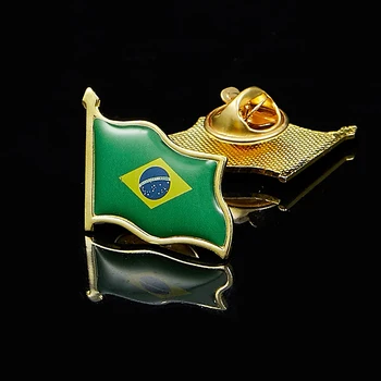 10BUC Brazilia Flag Broșă Pin pentru Rucsaci Insigne pentru Haine Saci Brosa Set
