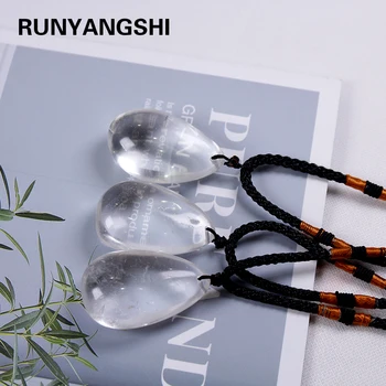 Runyangshi 1 buc clar Naturale de cuarț pendant Picătură de Apă Colier Alb piatra de cristal pentru Femei bijuterii cadou