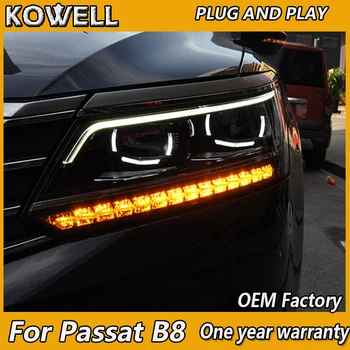 KOWELL Styling Auto pentru VW Passat B8 Faruri 2016-2018 America Passat CC Faruri LED DRL Bi Xenon Lentile High Low Beam Parcare