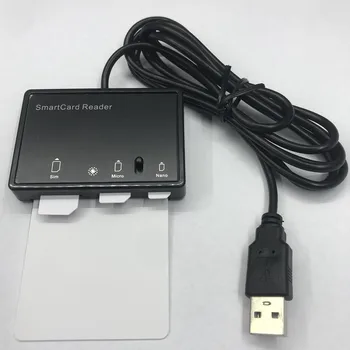 OYEITIMES MCR3516 4-în-1 Cititor de Card Multifuncțional USB 2.0 12 Mbps Contact Smart Card Reader 2G/3G/4G cu SIM Card Reader Writer