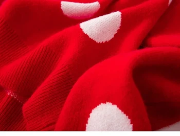 2020 Toamna Femei Tricot Pulover Feminin Pulover Roșu Dot și Inima O-gât Pulovere